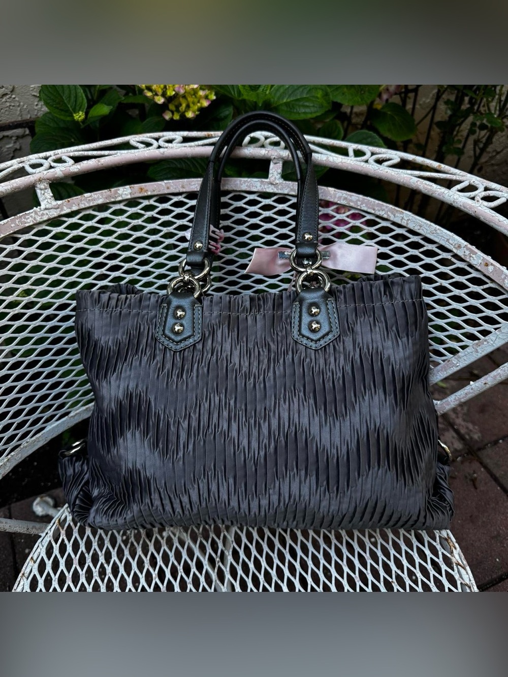 Spacious Y2K Grey Coach Tote - Picture 2 of 8